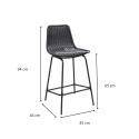 Lot de 2 tabourets d'ilot et bar 65 cm en métal et rotin synthétique