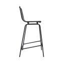 Lot de 2 tabourets d'ilot et bar 65 cm en métal et rotin synthétique