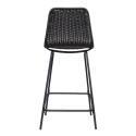 Lot de 2 tabourets d'ilot et bar 65 cm en métal et rotin synthétique