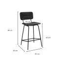Lot de 2 tabourets d'ilot et bar 65 cm en rotin synthétique et métal