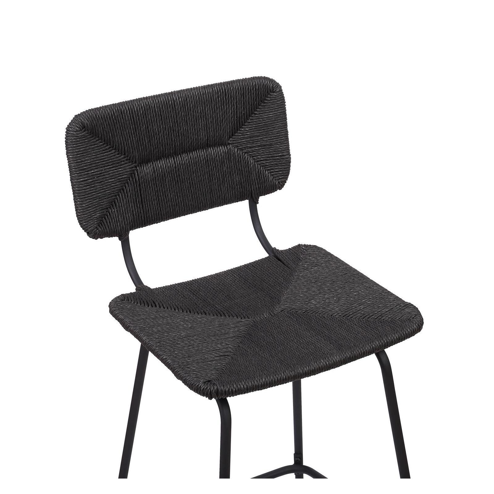 Lot de 2 tabourets d'ilot et bar 65 cm en rotin synthétique et métal