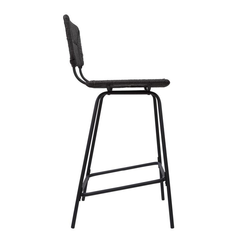 Lot de 2 tabourets d'ilot et bar 65 cm en rotin synthétique et métal