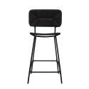 Lot de 2 tabourets d'ilot et bar 65 cm en rotin synthétique et métal