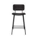 Lot de 2 tabourets d'ilot et bar 65 cm en rotin synthétique et métal