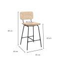 Lot de 2 tabourets de bar et d'ilot 65 cm en rotin synthétique et métal
