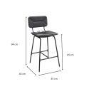 Lot de 2 tabourets de bar et d'ilot 65 cm en rotin synthétique et métal