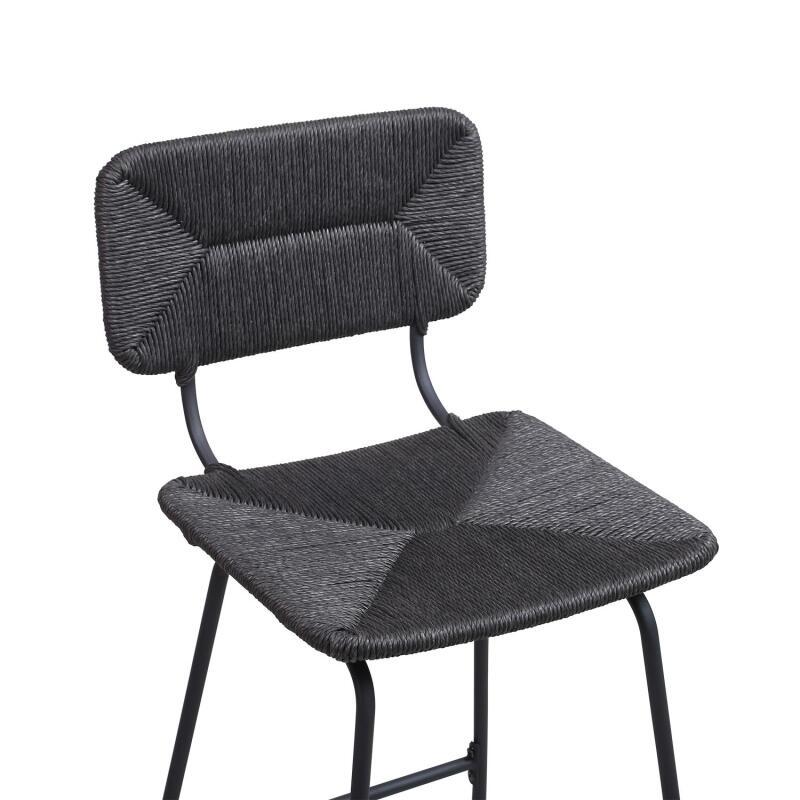 Lot de 2 tabourets de bar et d'ilot 65 cm en rotin synthétique et métal