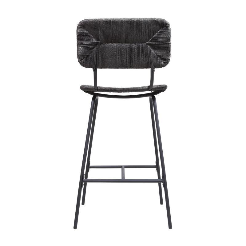 Lot de 2 tabourets de bar et d'ilot 65 cm en rotin synthétique et métal