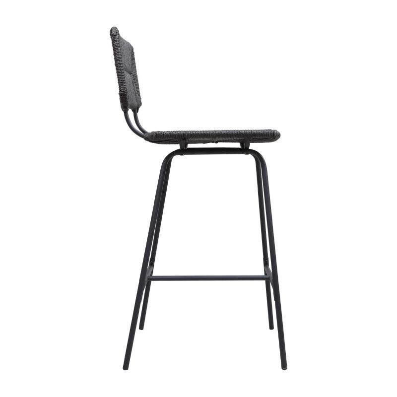 Lot de 2 tabourets de bar et d'ilot 65 cm en rotin synthétique et métal