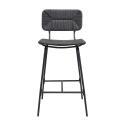 Lot de 2 tabourets de bar et d'ilot 65 cm en rotin synthétique et métal