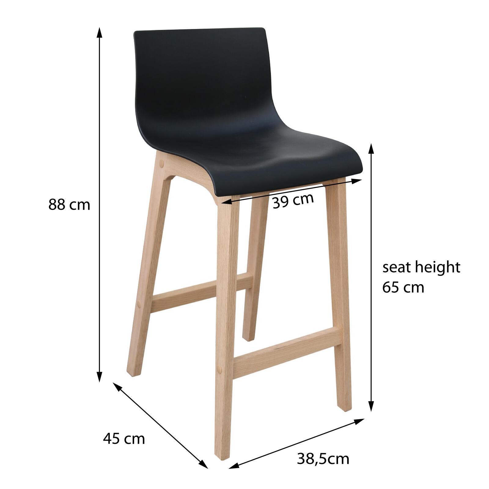 Lot de tabouret de bar en chêne 65cm TANNA