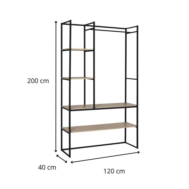 Portant vêtement industriel L120 x H200 cm ASHTON