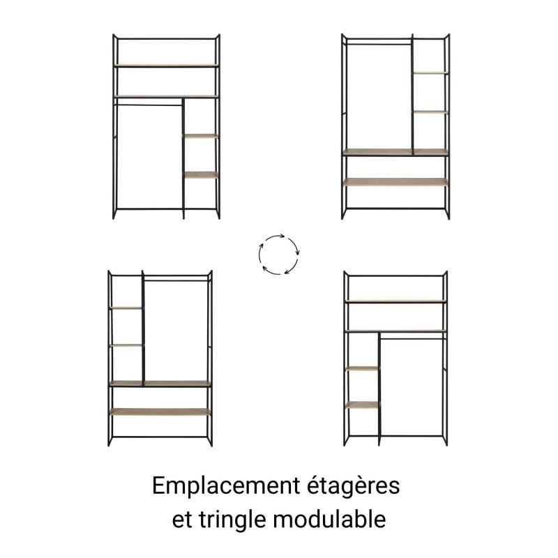 Portant vêtement industriel L120 x H200 cm ASHTON