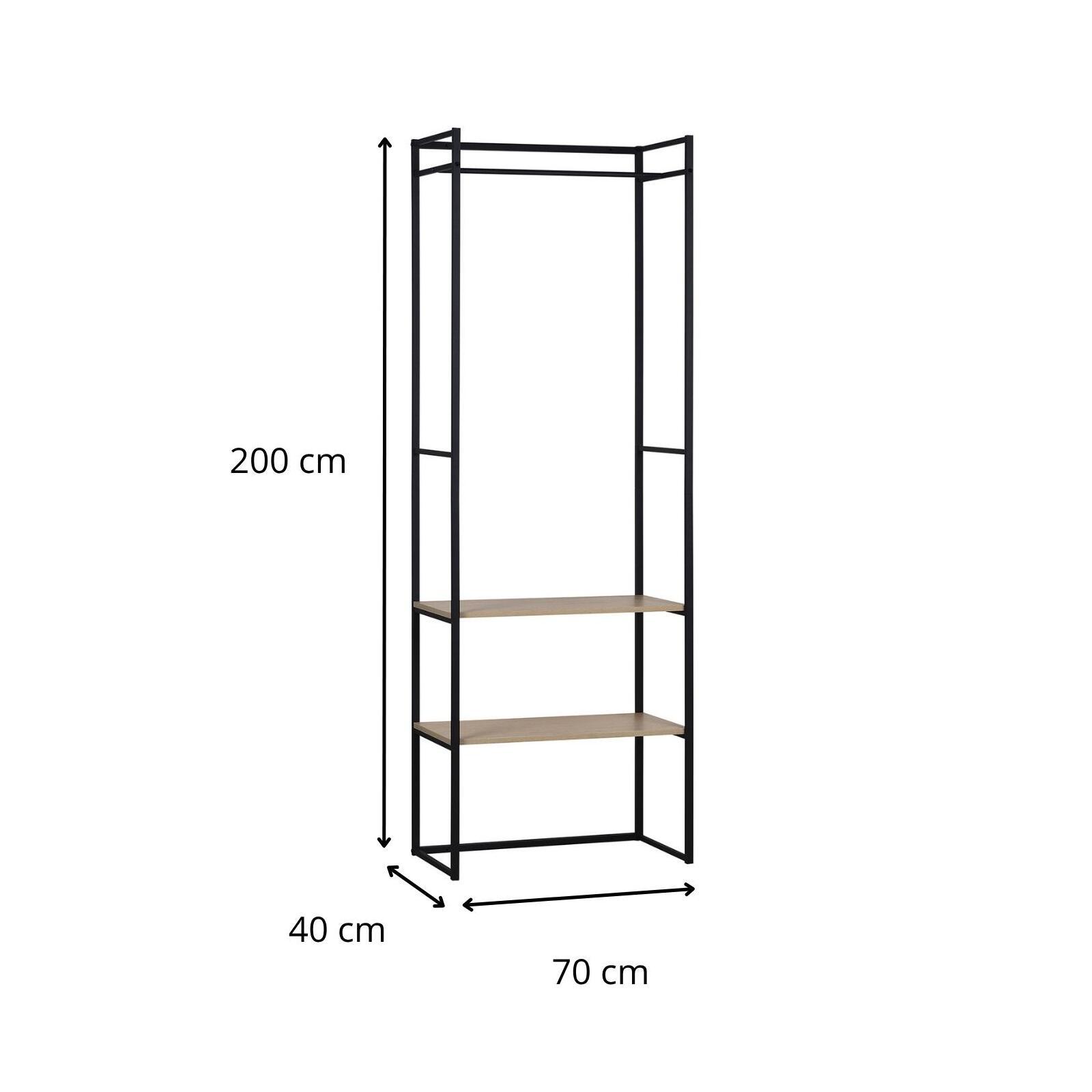 Portant vêtements bois et métal L70 x H200 cm ASHTON