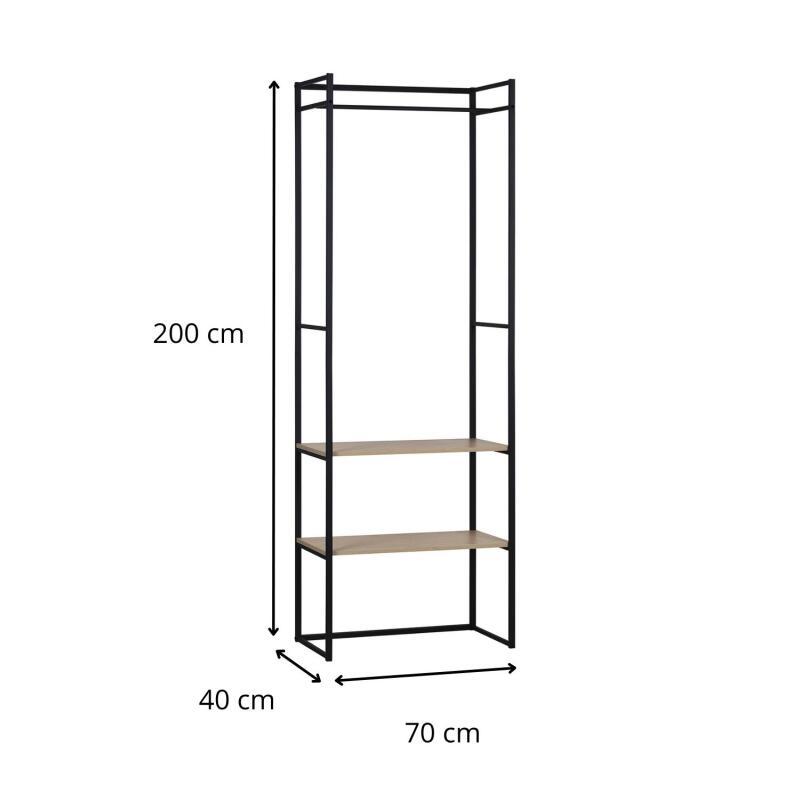 Portant vêtements bois et métal L70 x H200 cm ASHTON