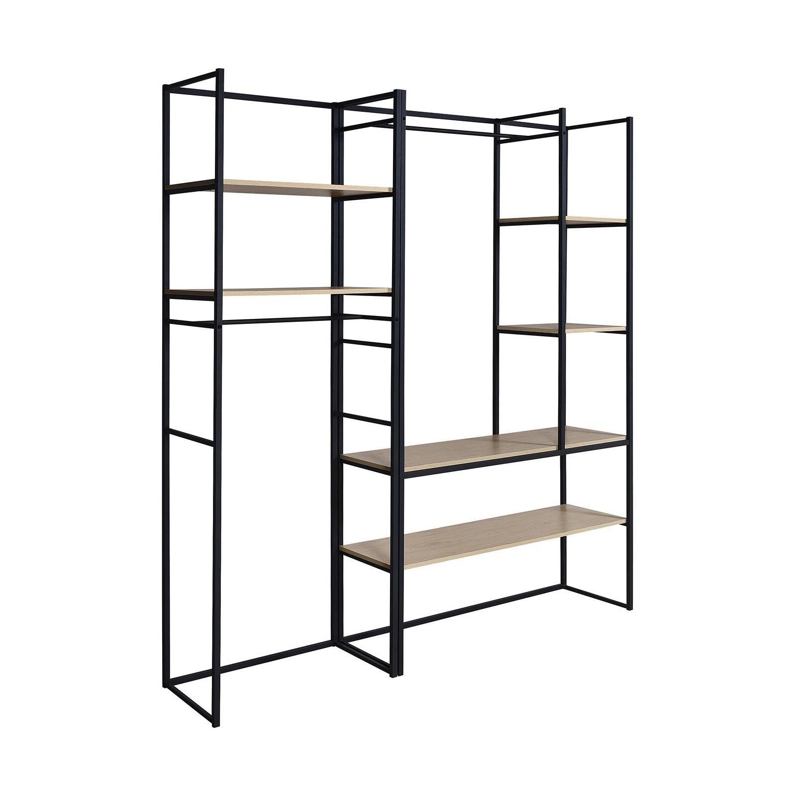 Portants vêtements bois et métal L190 x H200 cm ASHTON - Lot de 2