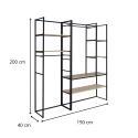 Portants vêtements bois et métal L190 x H200 cm ASHTON - Lot de 2