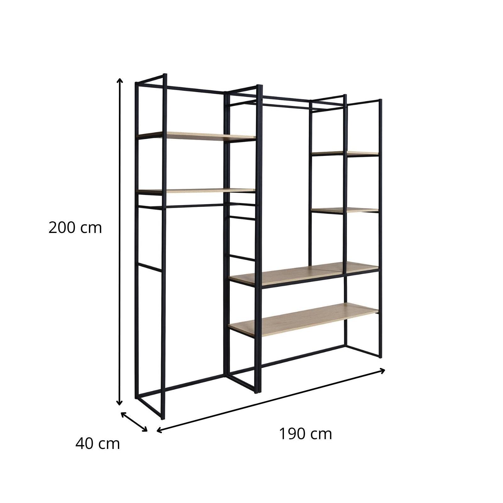 Portants vêtements bois et métal L190 x H200 cm ASHTON - Lot de 2