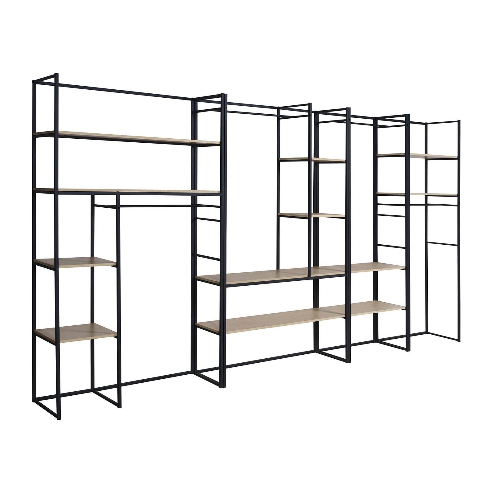 Portants vêtements bois et métal L380 x H200 cm ASHTON - Lot de 4