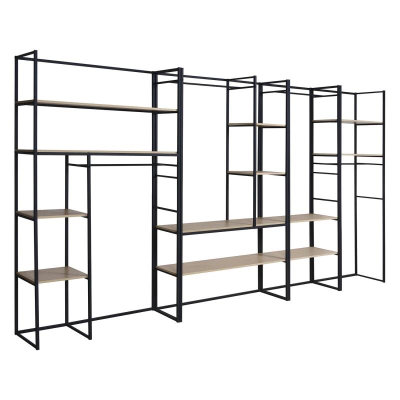 Portants vêtements bois et métal L380 x H200 cm ASHTON - Lot de 4