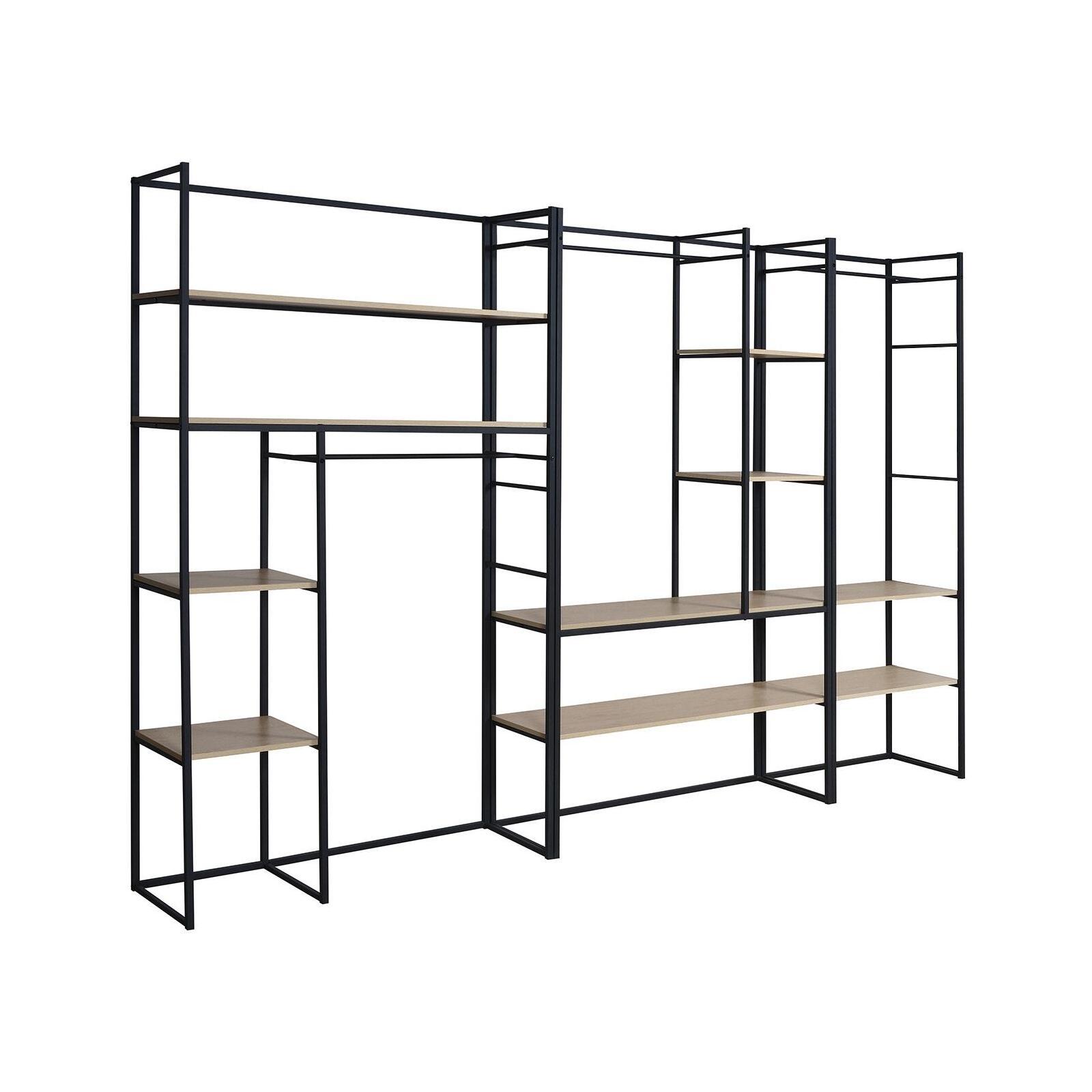 Portants vêtements bois et métal L310 x H200cm ASHTON - Lot de 3