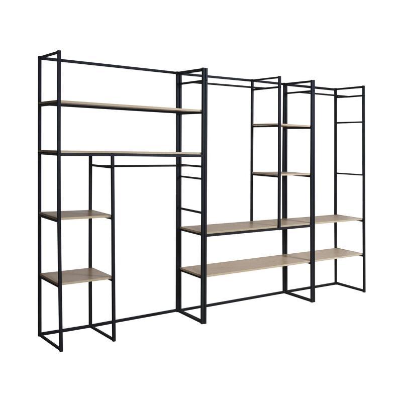 Portants vêtements bois et métal L310 x H200cm ASHTON - Lot de 3