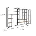 Portants vêtements bois et métal L310 x H200cm ASHTON - Lot de 3