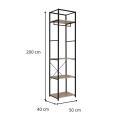 Portant vêtements en bois et métal NOIR L50 x H200cm JUNE
