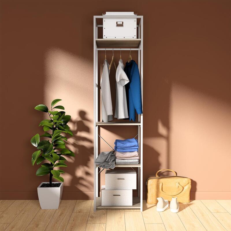 Portant vêtements en bois et métal NOIR L50 x H200cm JUNE