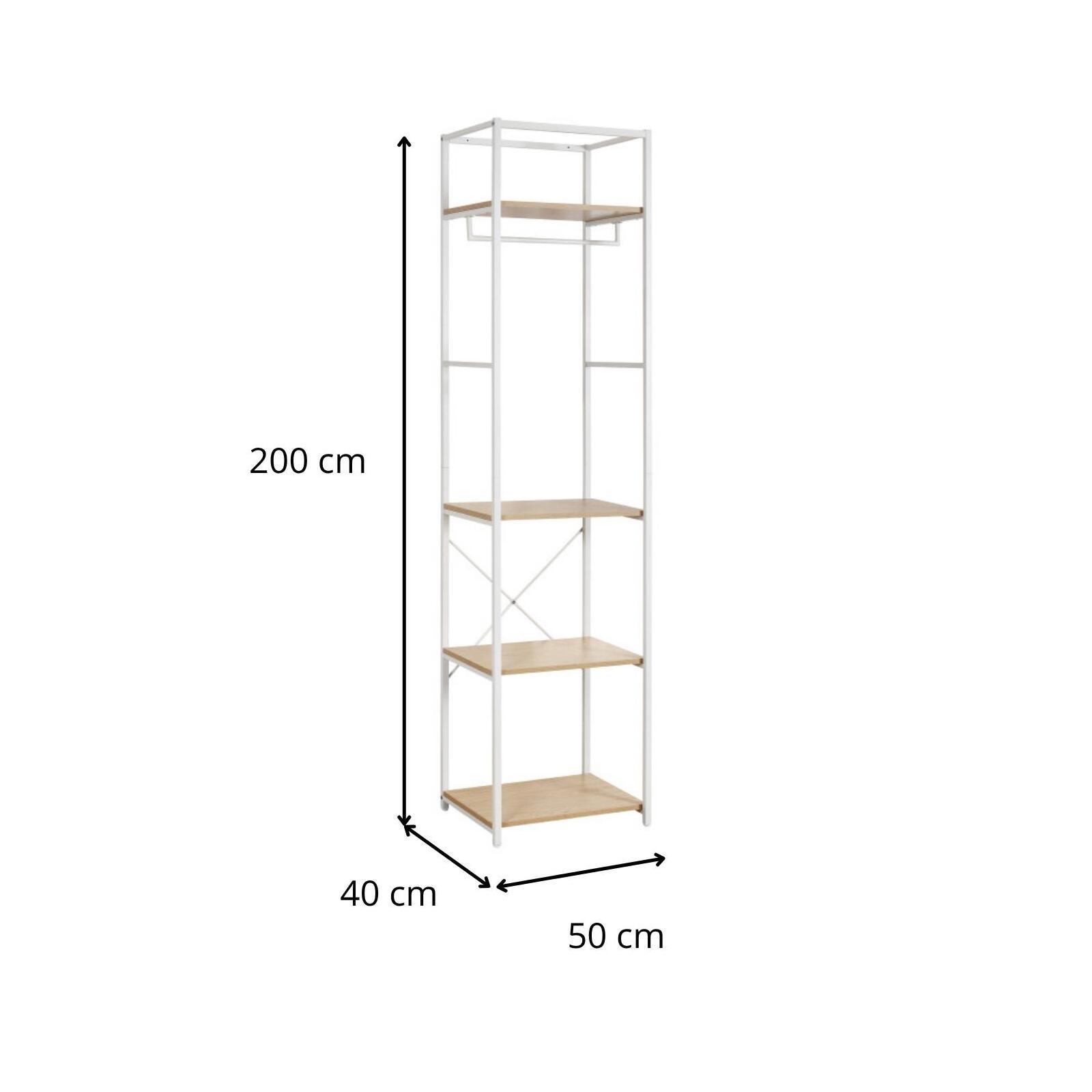 Portant vêtements en bois et métal NOIR L50 x H200cm JUNE
