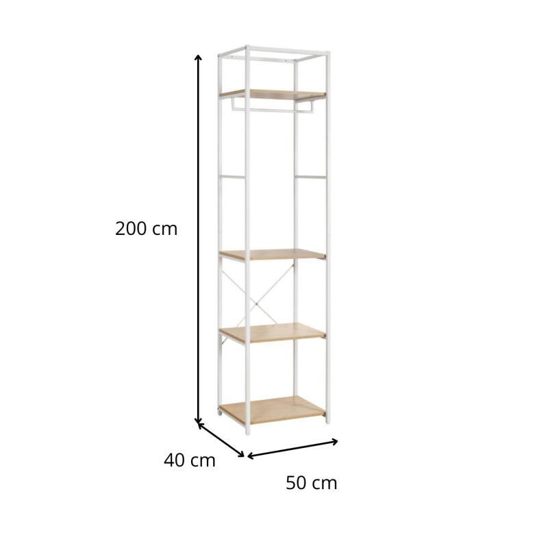 Portant vêtements en bois et métal NOIR L50 x H200cm JUNE