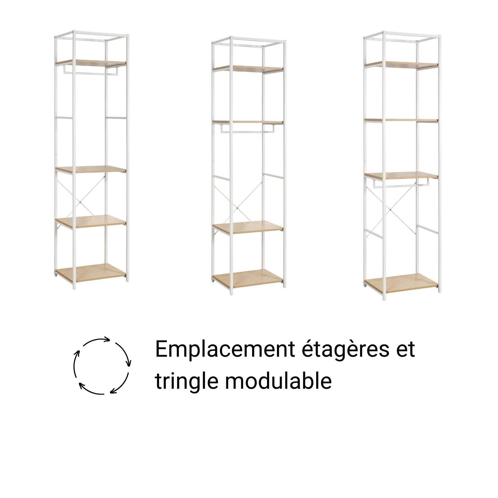 Portant vêtements en bois et métal NOIR L50 x H200cm JUNE