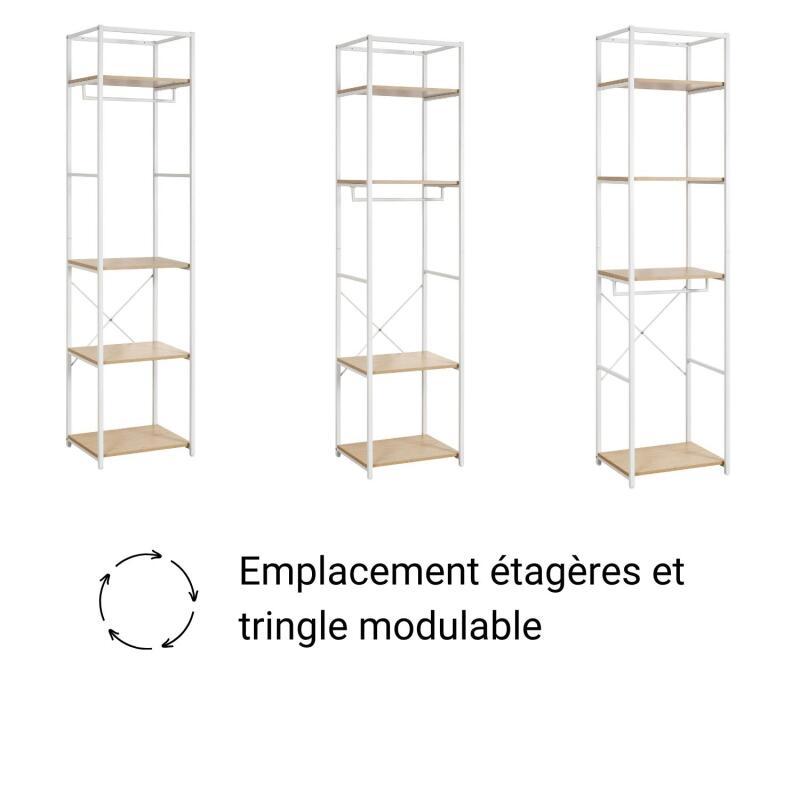 Portant vêtements en bois et métal NOIR L50 x H200cm JUNE