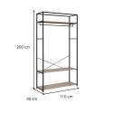 Portant vêtements bois et métal NOIR L110 x H200cm JUNE