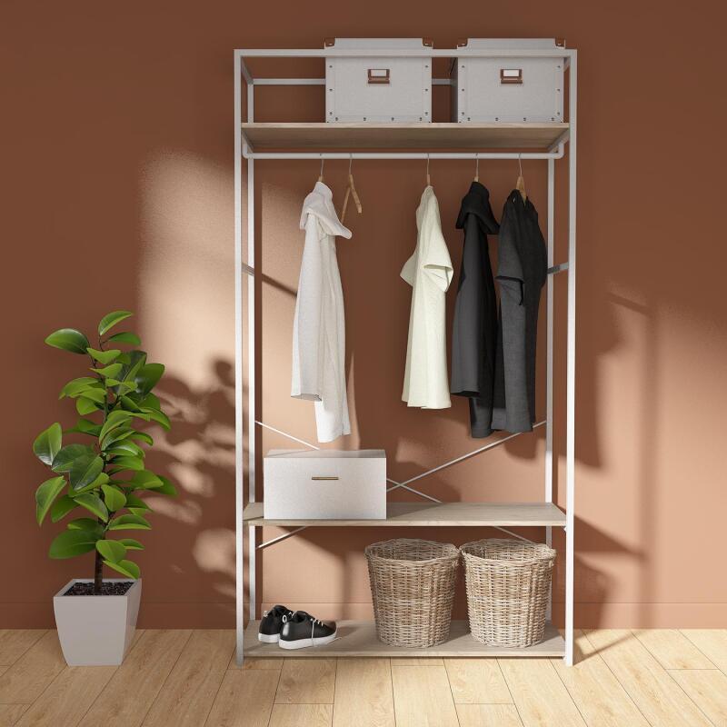 Portant vêtements bois et métal NOIR L110 x H200cm JUNE