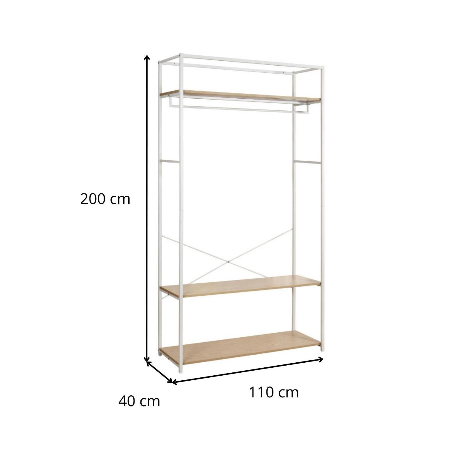 Portant vêtements bois et métal NOIR L110 x H200cm JUNE