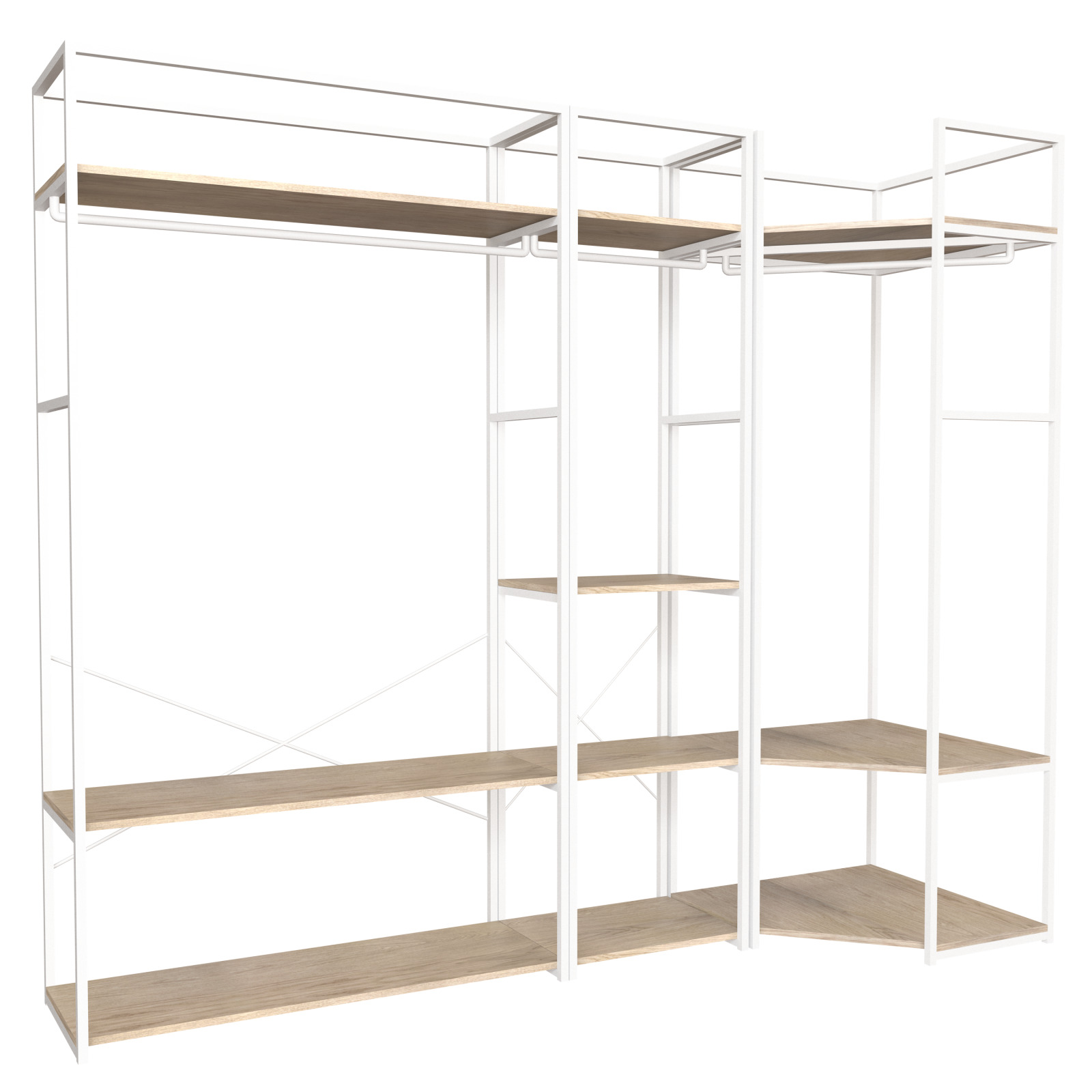 Portants vêtements bois et métal NOIR - Lot de 3 - JUNE