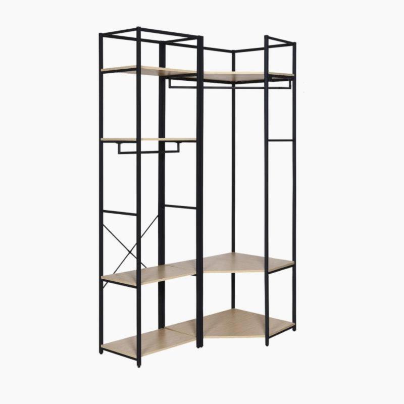 Portants vêtements bois et métal NOIR - Lot de 2 - JUNE