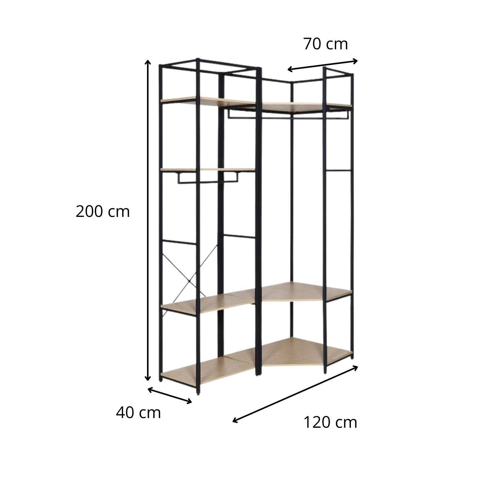 Portants vêtements bois et métal NOIR - Lot de 2 - JUNE