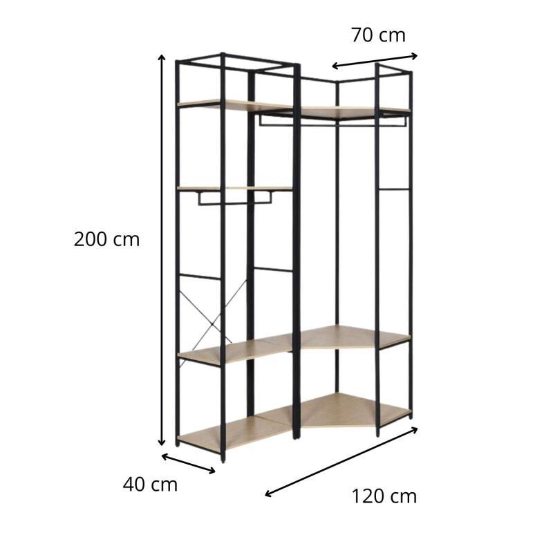 Portants vêtements bois et métal NOIR - Lot de 2 - JUNE