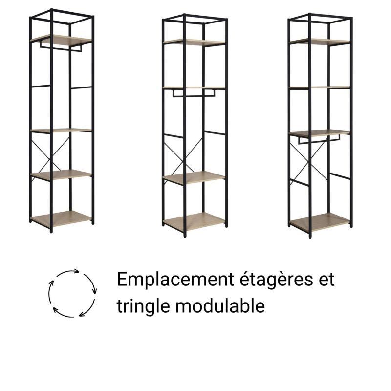 Portants vêtements bois et métal NOIR - Lot de 2 - JUNE
