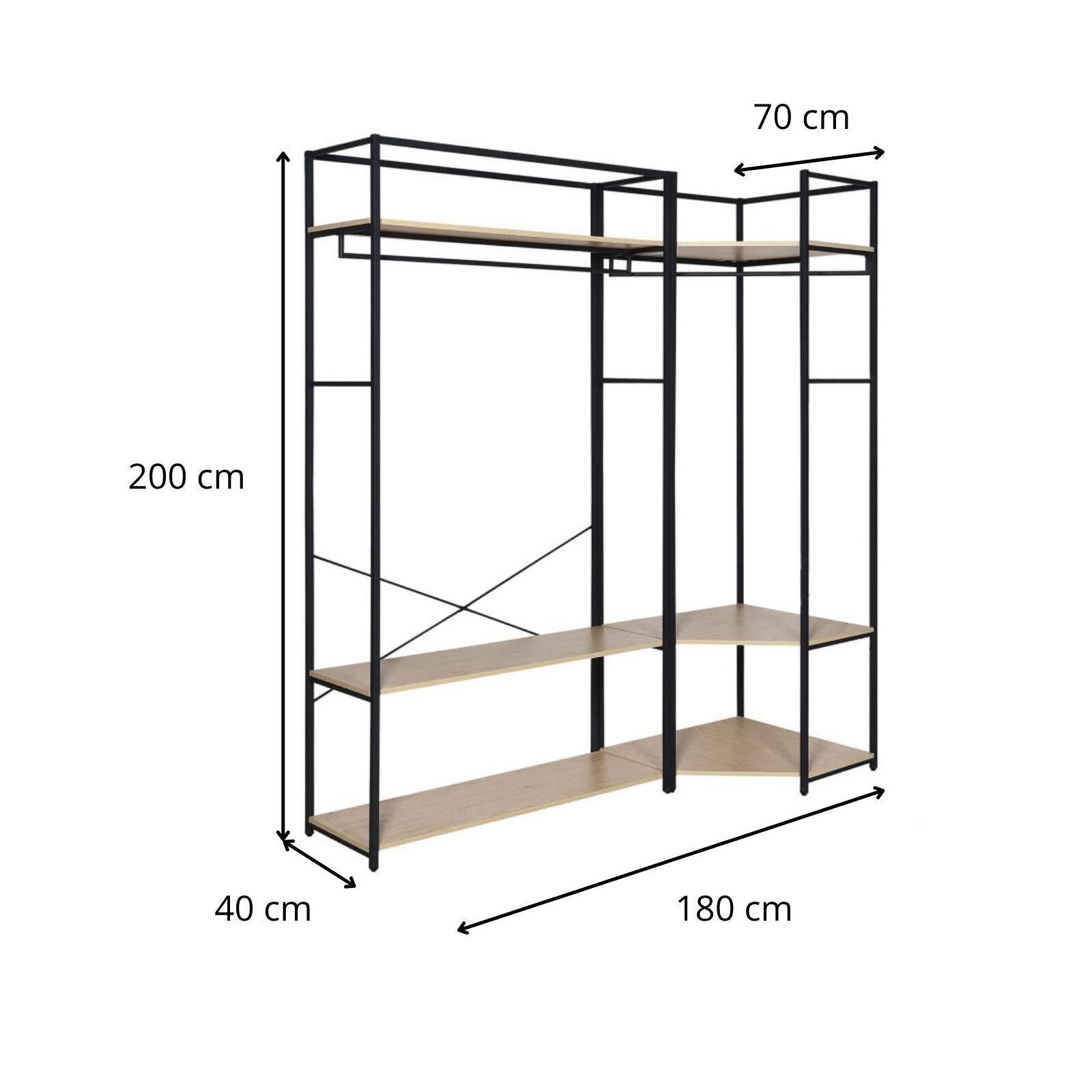 Portants vêtements bois et métal NOIR - Lot de 2 - JUNE