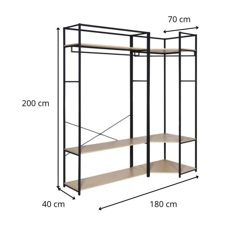 Portants vêtements bois et métal NOIR - Lot de 2 - JUNE