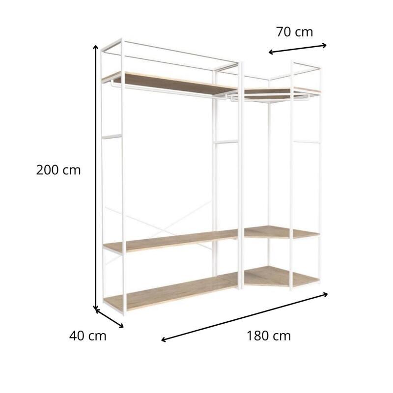 Portants vêtements bois et métal NOIR - Lot de 2 - JUNE
