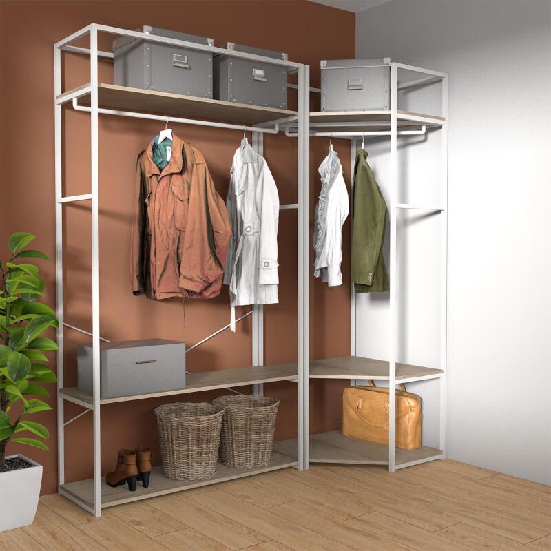 Portants vêtements bois et métal NOIR - Lot de 2 - JUNE