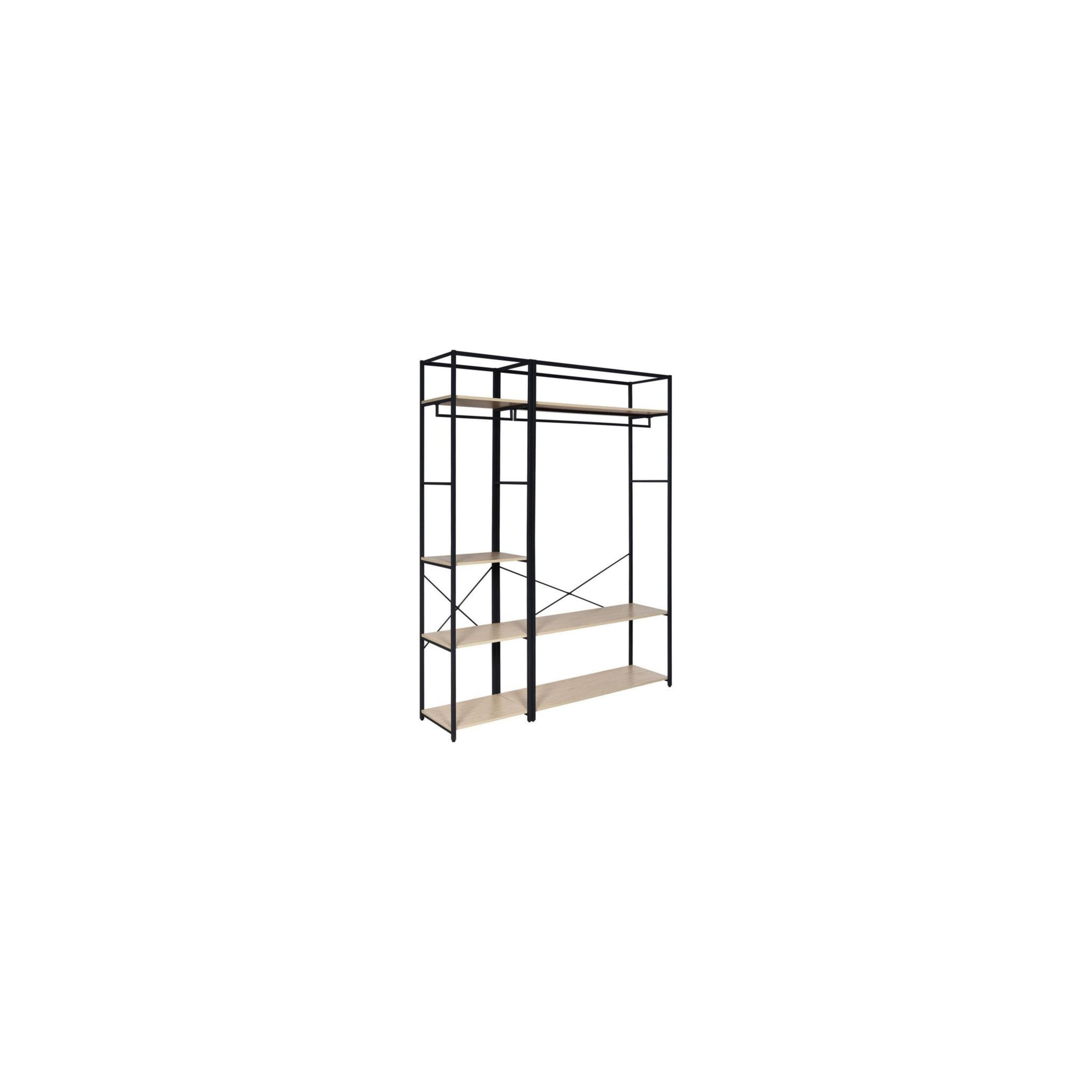 Lot De 2 Portants Vêtements JUNE Bois Et Métal Noir - Rangement Dressing Modulable
