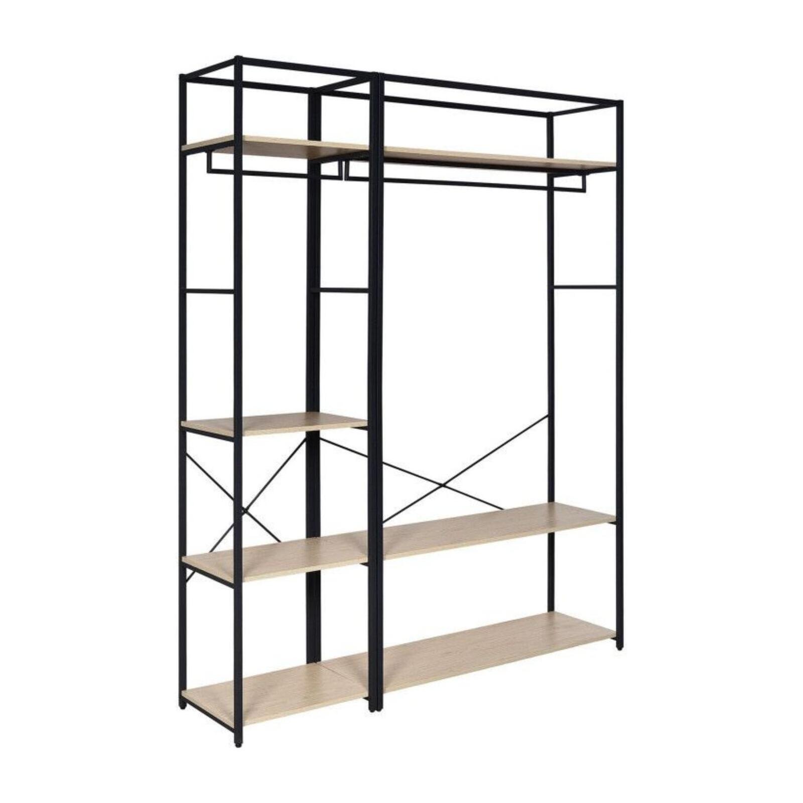 Portants Vêtements en bois et métal NOIR - Lot de 2 - JUNE