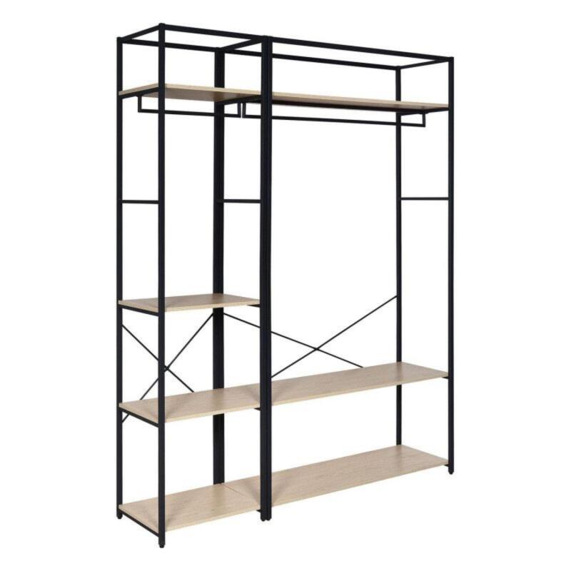 Portants Vêtements en bois et métal NOIR - Lot de 2 - JUNE