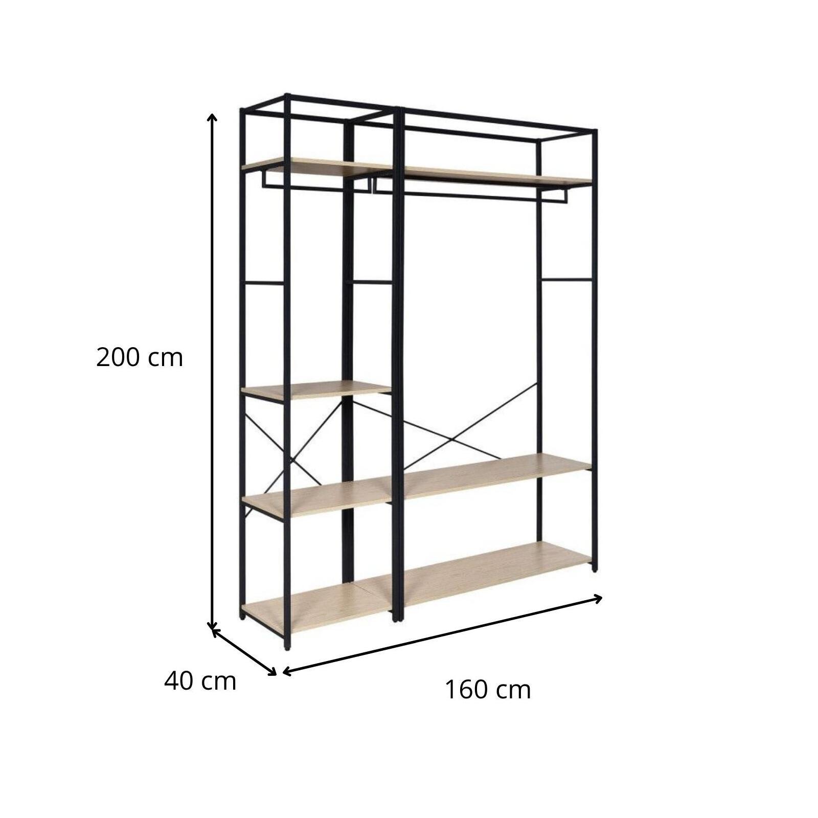 Portants Vêtements en bois et métal NOIR - Lot de 2 - JUNE
