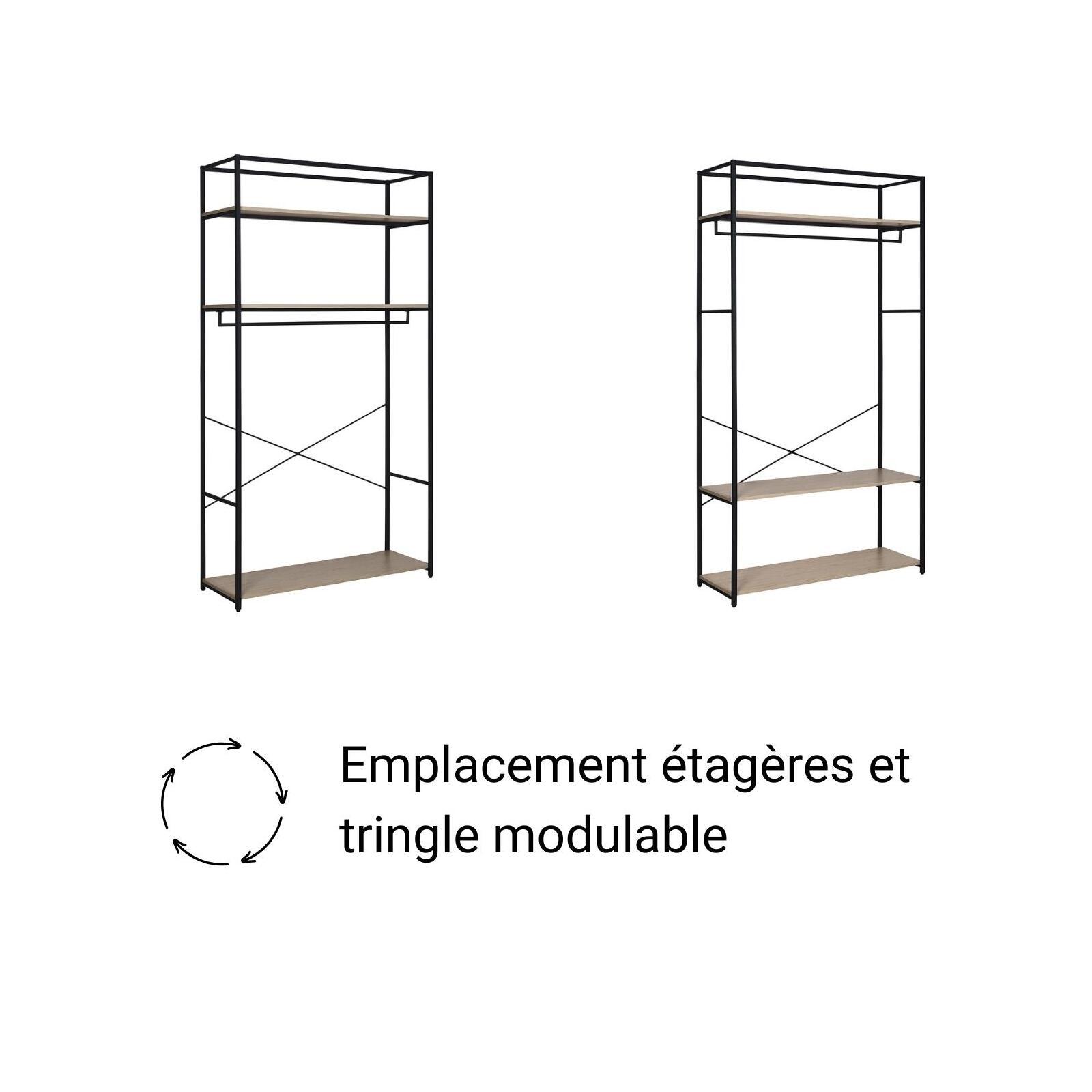 Portants Vêtements en bois et métal NOIR - Lot de 2 - JUNE